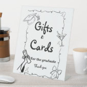 Doodles stijl Hand getrokken Afstuderen geschenken Reclamebord Met Voetstuk (Insitu)