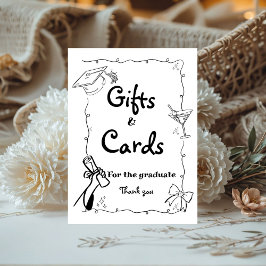 Doodles stijl Hand getrokken Afstuderen geschenken Reclamebord Met Voetstuk