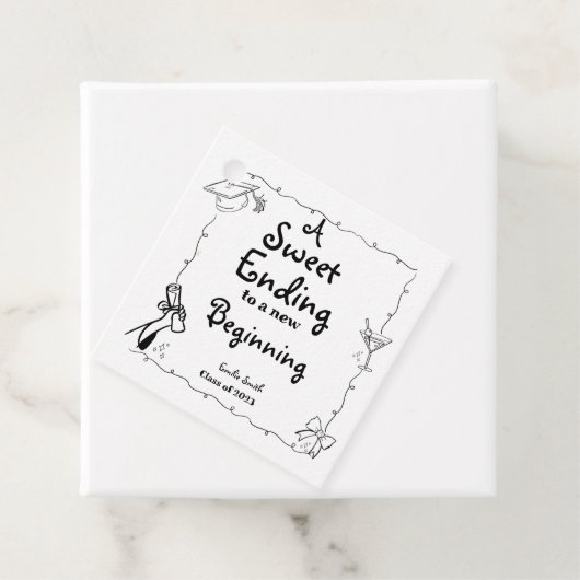 Doodles stijl Hand getrokken Afstuderen gunsten te Bedankjes Labels (In situ)