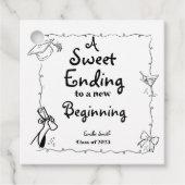 Doodles stijl Hand getrokken Afstuderen gunsten te Bedankjes Labels (Voorkant)