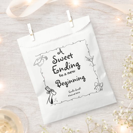 Doodles stijl Hand getrokken Afstuderen gunsten te Bedankzakje (Geknipt)