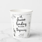 Doodles stijl Hand getrokken Afstuderen gunsten te Papieren Bekers (Achterkant)