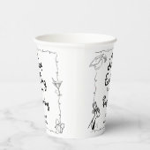 Doodles stijl Hand getrokken Afstuderen gunsten te Papieren Bekers (Rechts)