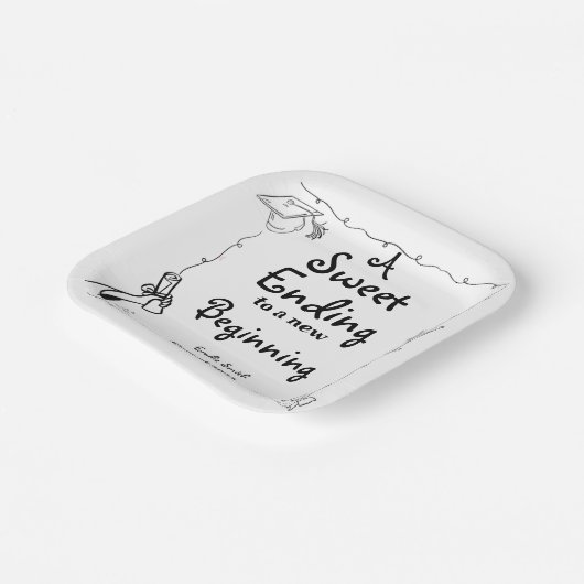 Doodles stijl Hand getrokken Afstuderen gunsten te Papieren Bordje (Gebogen)