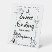 Doodles stijl Hand getrokken Afstuderen gunsten te Reclamebord Met Voetstuk (Voorkant)