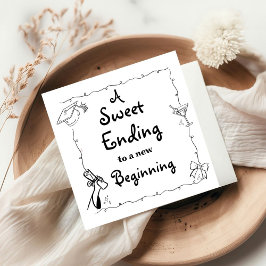 Doodles stijl Hand getrokken Afstuderen gunsten te Servet