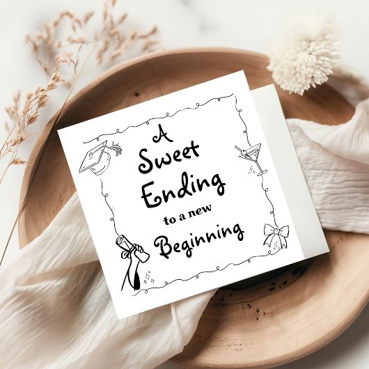 Doodles stijl Hand getrokken Afstuderen gunsten te Servet