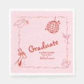 Doodles stijl Hand getrokken Graduation Party Servet (Voorkant)