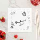 Doodles stijl Hand getrokken Graduation Party Servet (Insitu)