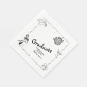 Doodles stijl Hand getrokken Graduation Party Servet (Hoek)