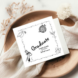 Doodles stijl Hand getrokken Graduation Party Servet