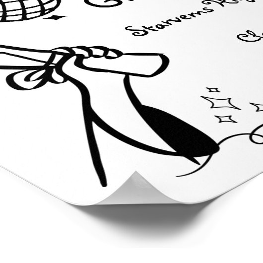 Doodles stijl Hand getrokken Graduation Party welk Poster (Hoek)