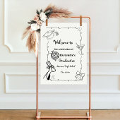 Doodles stijl Hand getrokken Graduation Party welk Poster