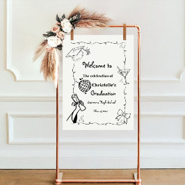 Doodles stijl Hand getrokken Graduation Party welk Poster