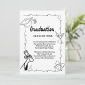 Doodles stijlen Hand getrokken Afstuderen Aankondiging (Staand voorkant)