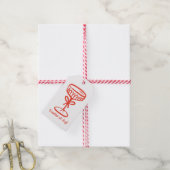 Doodles van Joy Champagne Glas Kerstmis Cadeaulabel (Met Touw)