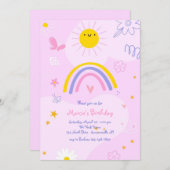 Doodles verjaardagsfeestje kaart (Voorkant / Achterkant)