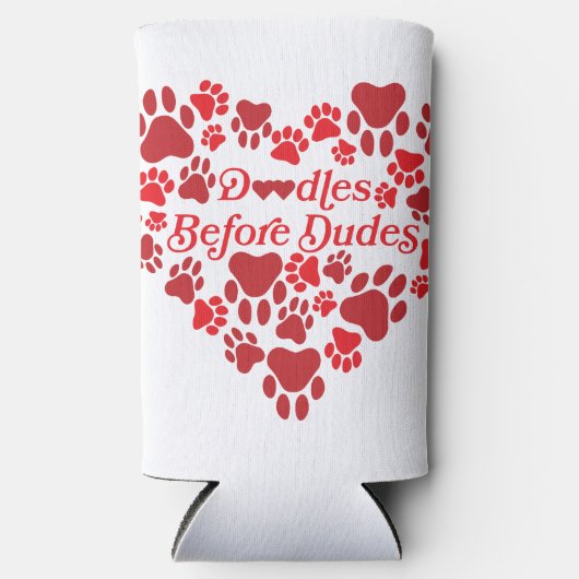 Doodles voor Dudes Heart Seltzer Blikjeskoeler (Voorkant)