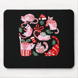 Doodles vrolijke Kerstmis Katten Kerst Grappige Ka Muismat
