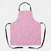 Doodles Zwarte Hartjes Valentijnsdag Roze Schort (Voorkant)