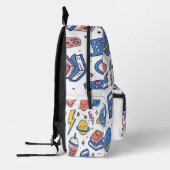 Doodleverse Campus Patroon Bedrukte Rugzak (Links)