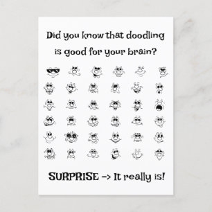 Doodling is goed voor je brein feestdagenkaart