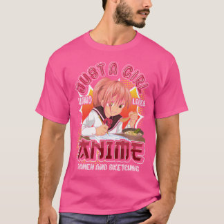 Doodling Otaku Meisjes Ramen Noodles Schetsen Vrou T-shirt