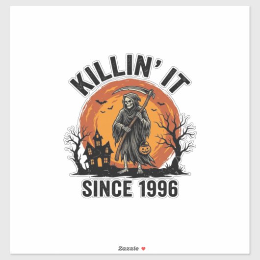 Doodmaken sinds 1996 Vintage Halloween Oogst Desig Sticker (Vel)