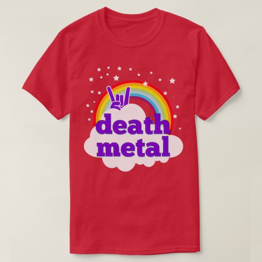 Doodmetalen roze regenboog t-shirt (Design voorkant)