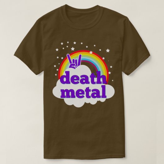 Doodmetalen roze regenboog t-shirt (Design voorkant)