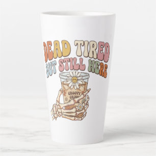 Doodmoe maar nog steeds hier Retro skelet koffie Latte Mok