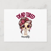 Doodmoe Moeder Leven Skelet Rommelige Knot Bandana Briefkaart (Voorkant)