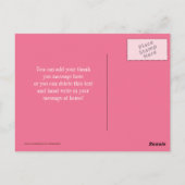 Doodroze verjaardagsfeestje voor meisje bedankt briefkaart (Achterkant)