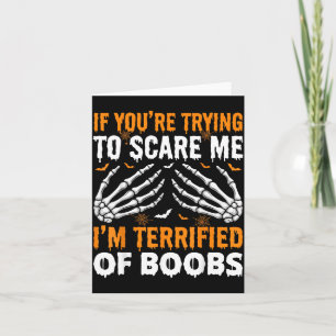 Doodsbang voor Grappige Halloween Skeletmannen Kaart