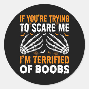 Doodsbang voor Grappige Halloween Skeletmannen Ronde Sticker