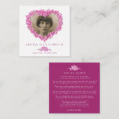 Doodsbloempjes zij is heengegaan gedicht roze notitiekaartje (Voorkant / Achterkant)