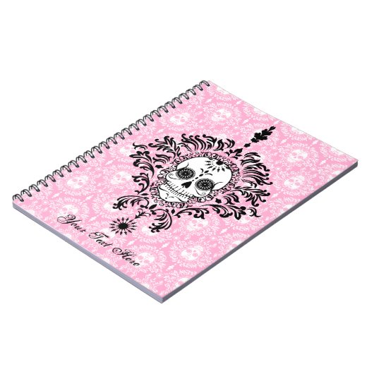 Doodschade - Aangepaste suikerschedel laptop Notitieboek (Linkerzijde)