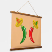 Doodsdag Mexicaanse Chili's Hangend Wandkleed (Gebogen)