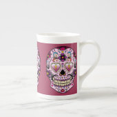Doodsdag Suiker Skull Roze Porselein Kop (Rechts)