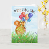 Doodse eekhoorn en ballonnen voor Valentijnsdag Kaart (Gele Bloem)