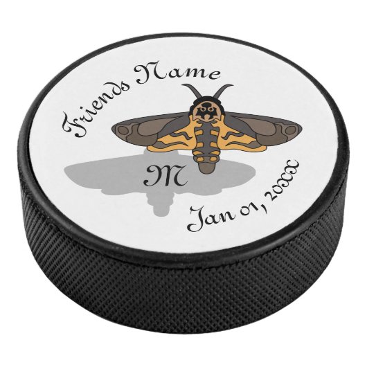 Doodse Hawk Head Monogram Hockey Puck (3/4)