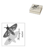 Doodse Hawk Head Monogram Rubberstempel (Gestempeld)