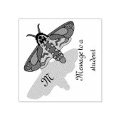 Doodse Hawk Head Monogram Rubberstempel (Afrduk)