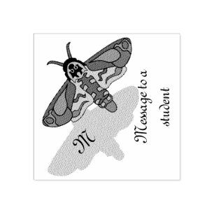 Doodse Hawk Head Monogram Rubberstempel