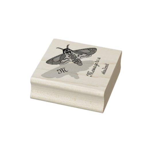 Doodse Hawk Head Monogram Rubberstempel (Stempel)
