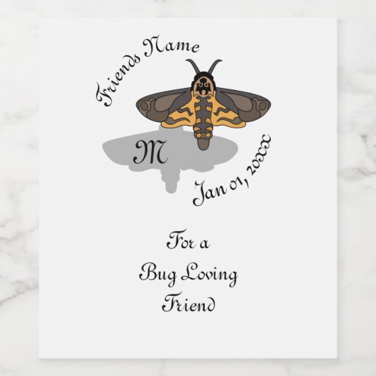 Doodse Hawk Head Monogram Wijn Etiket (Enkel label)