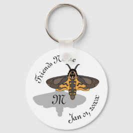 Doodse Hawk Head Moth Monogram Sleutelhanger