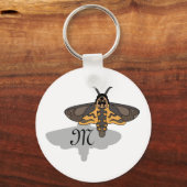 Doodse Hawk Head Moth Monogram Sleutelhanger (Voorkant)
