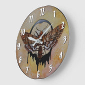Doodse Hawk Moth Clock Grote Klok (Hoek)