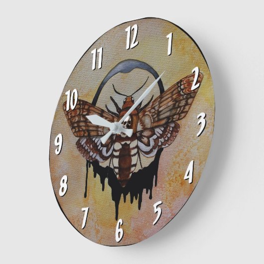 Doodse Hawk Moth Clock Grote Klok (Hoek)